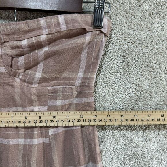 Free People Life Like This Midi Dress Womens XS Natural Plaid Strapless Tie Back - Picture 11 of 16